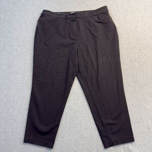 Liz Claiborne Crop Pants Women 16W Plus Size Black Trousers Casual Office